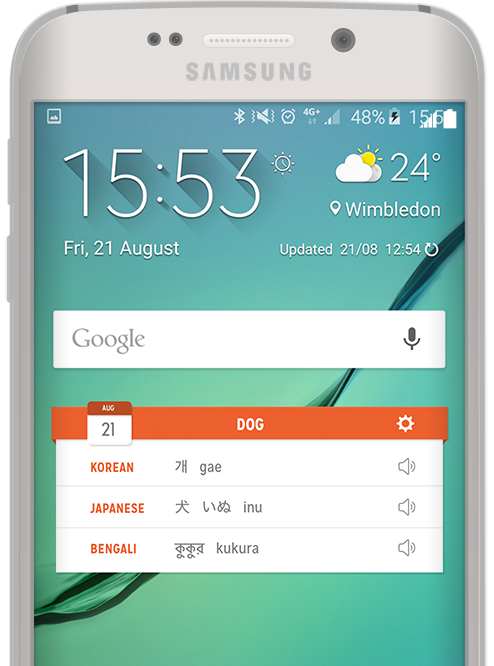Today's Foreign Word Widget