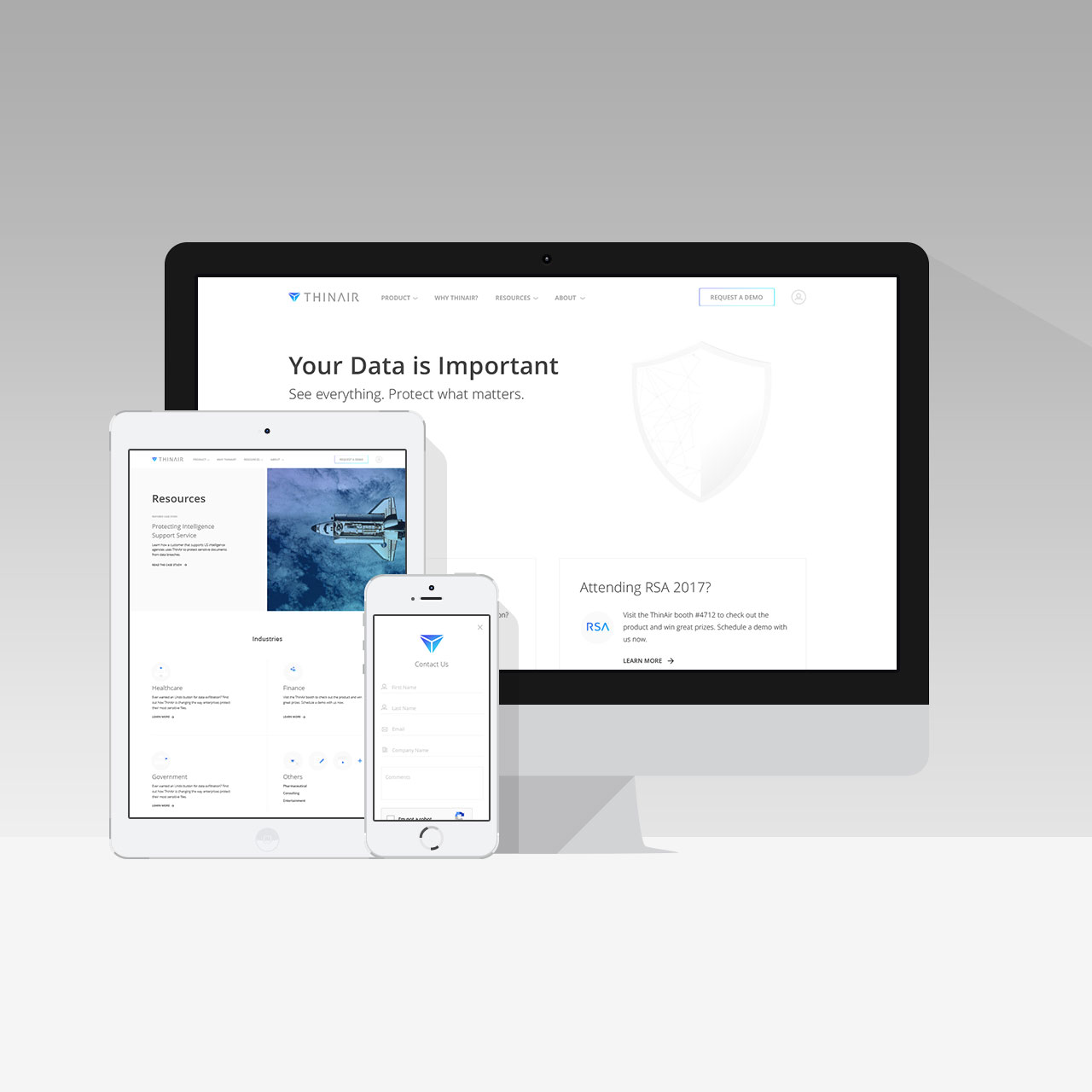 ThinAir Marketing Website: Desktop, Tablet, Mobile